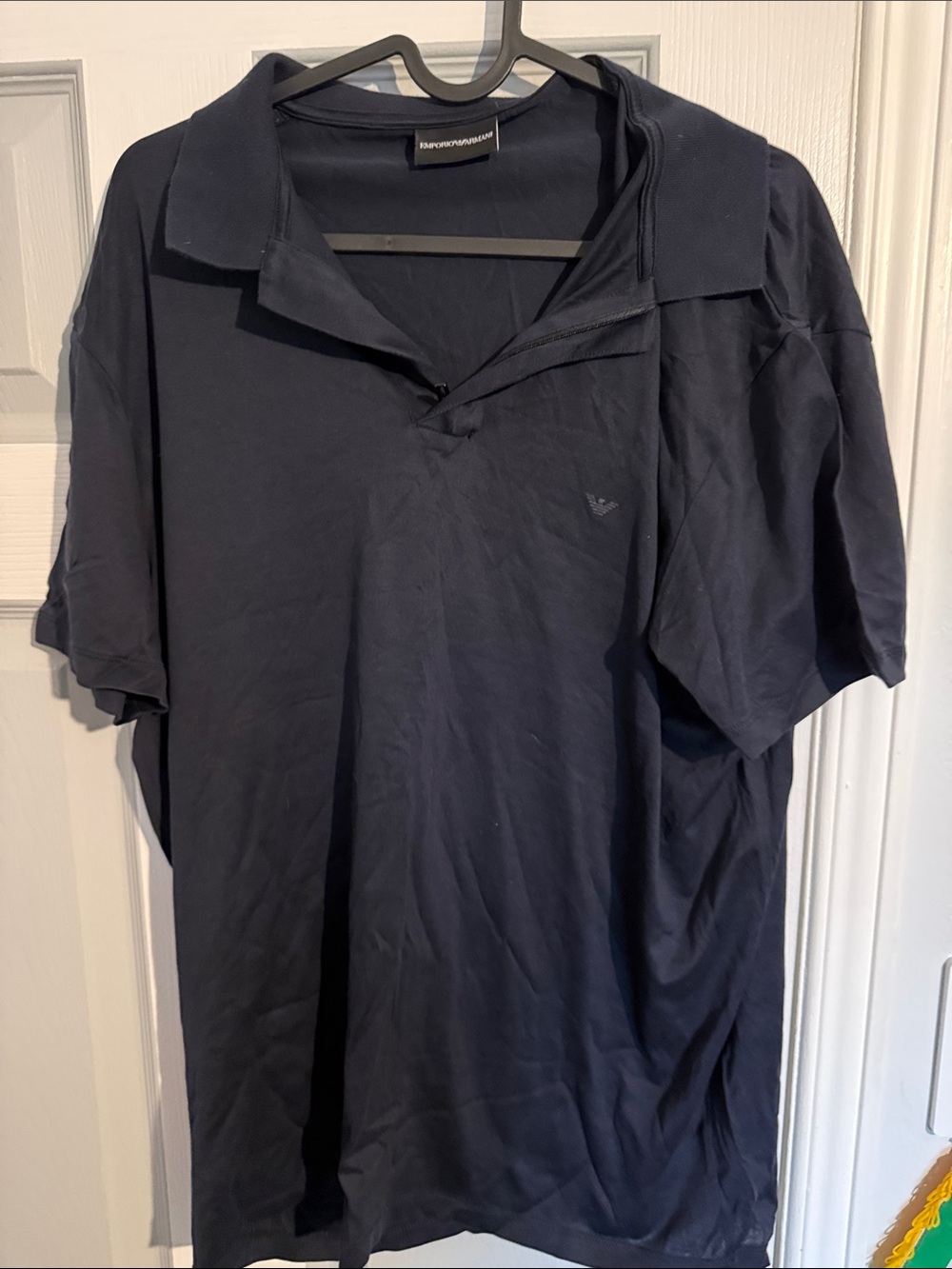 Emporio Armani Men's Dark Navy Polo with Subtle Logo
